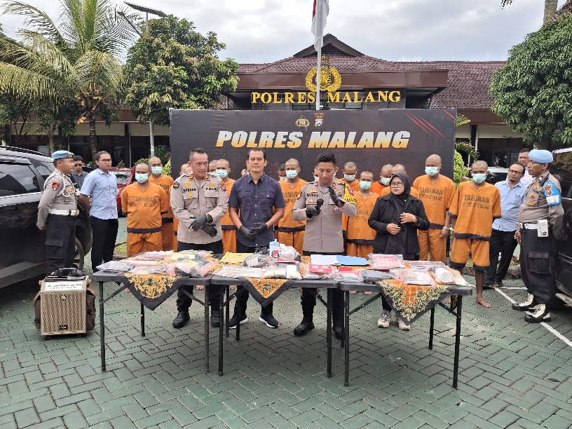 Polres Malang Tangkap 18 Tersangka Kasus Narkoba Dalam Satu Bulan