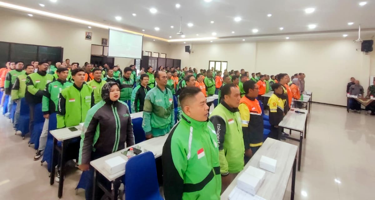 Apel dan Deklarasi Damai Polres Malang Bersama Komunitas Ojol